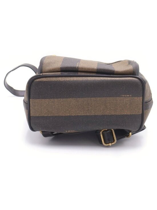 Fendi Pecan Mini Backpack Black Khaki Leather Gold main image 8